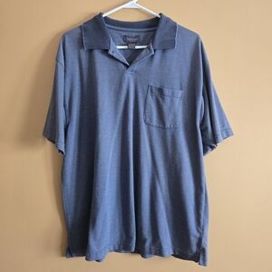 Van Heusen Polo Shirt with Pocket Blue Gray, L PTP=22.5"